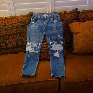 Embellished denim jeans